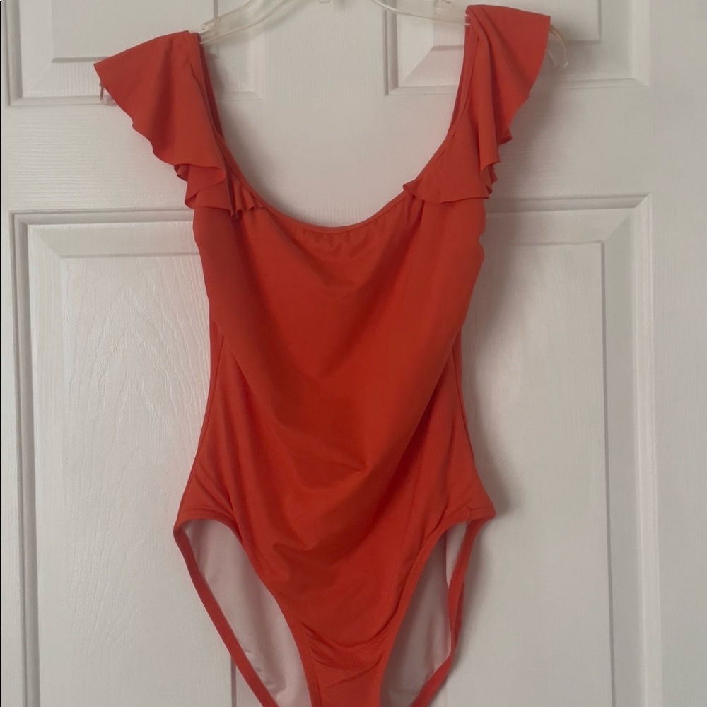 Vince Camuto One Piece Coral Swimsuit, Size 8